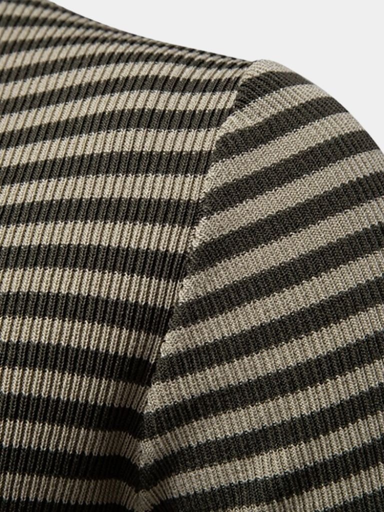 Konstantin | Dunkelblau gestreiftes Poloshirt