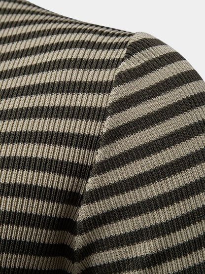 Konstantin | Dunkelblau gestreiftes Poloshirt