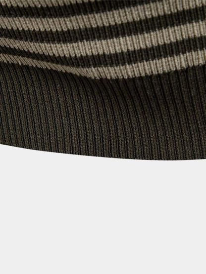 Konstantin | Dunkelblau gestreiftes Poloshirt