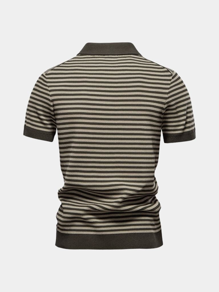 Konstantin | Dunkelblau gestreiftes Poloshirt