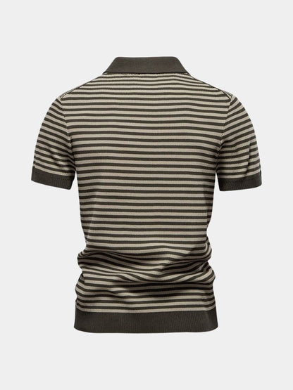 Konstantin | Dunkelblau gestreiftes Poloshirt