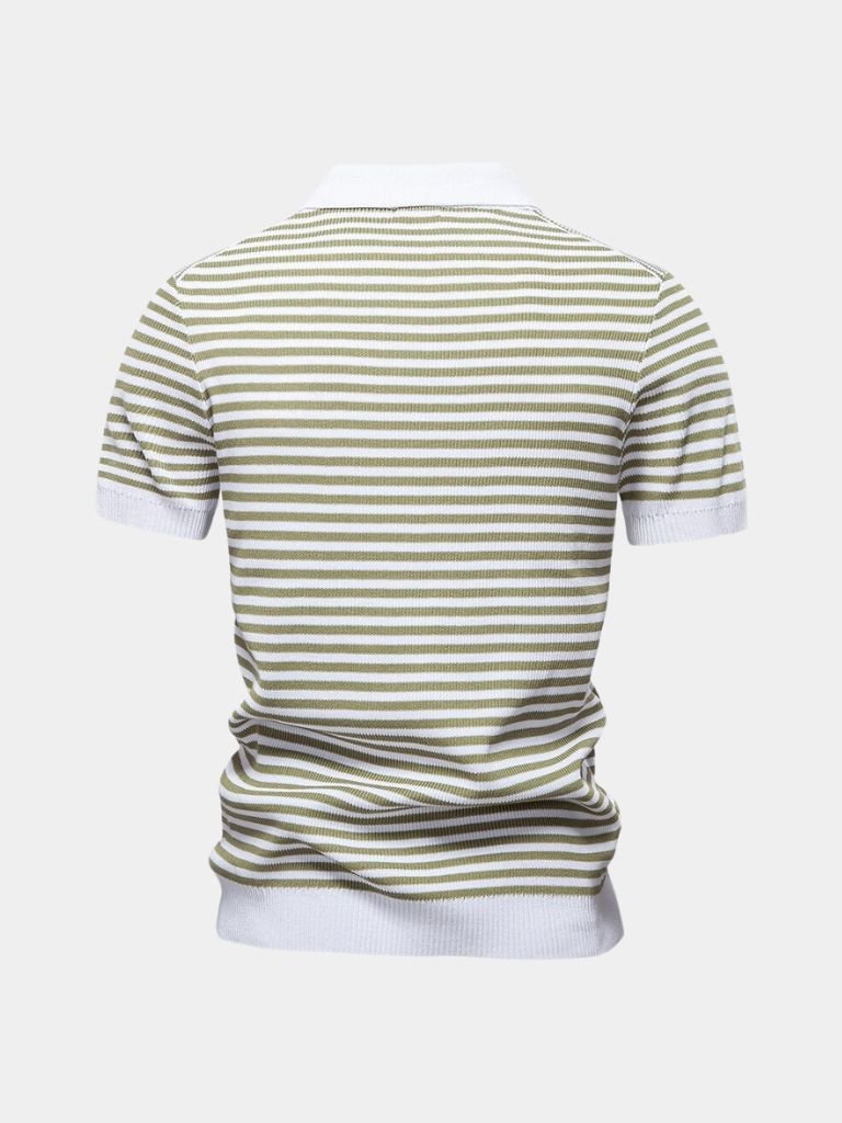 Konstantin | Dunkelblau gestreiftes Poloshirt