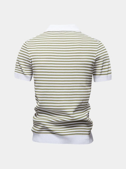 Konstantin | Dunkelblau gestreiftes Poloshirt