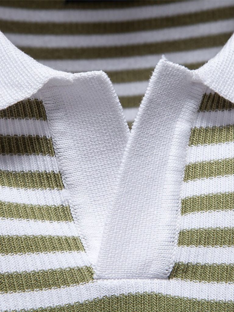 Konstantin | Dunkelblau gestreiftes Poloshirt