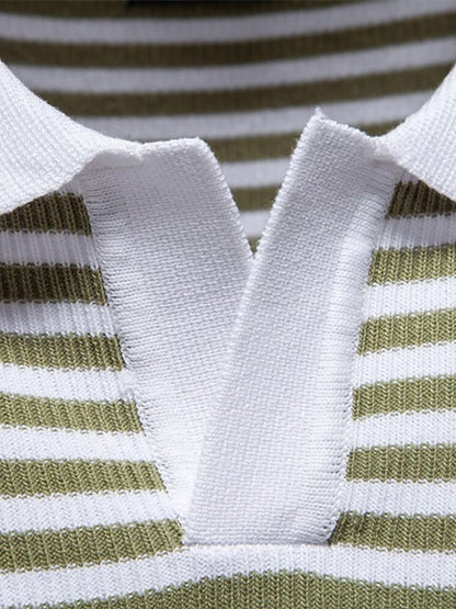 Konstantin | Dunkelblau gestreiftes Poloshirt