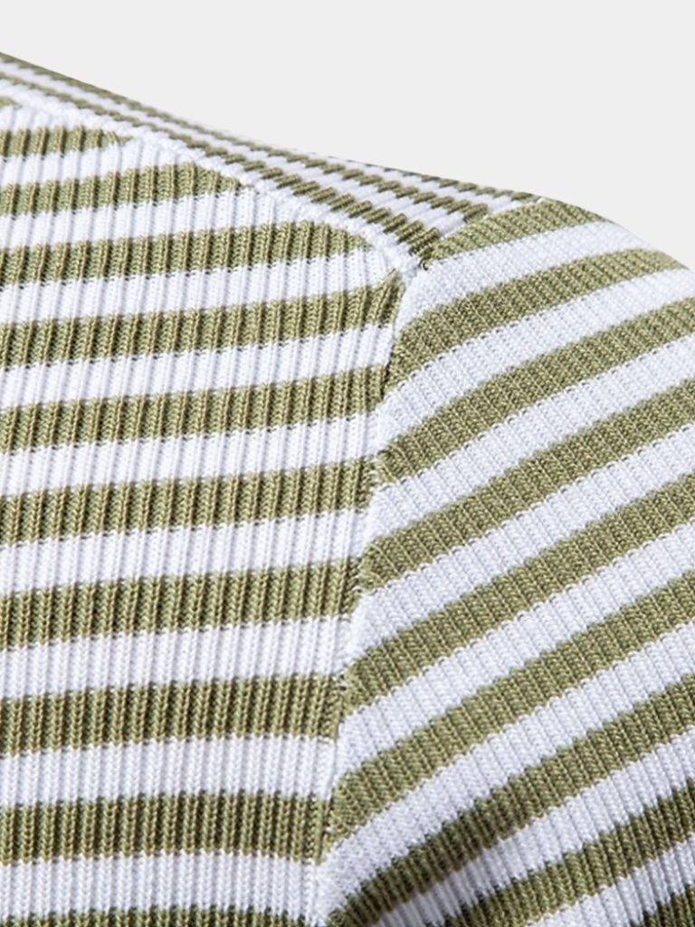 Konstantin | Dunkelblau gestreiftes Poloshirt