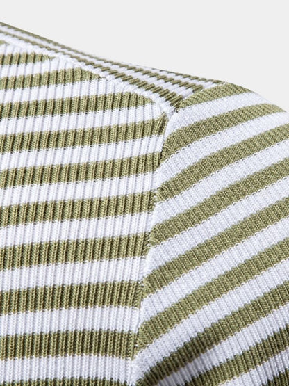 Konstantin | Dunkelblau gestreiftes Poloshirt