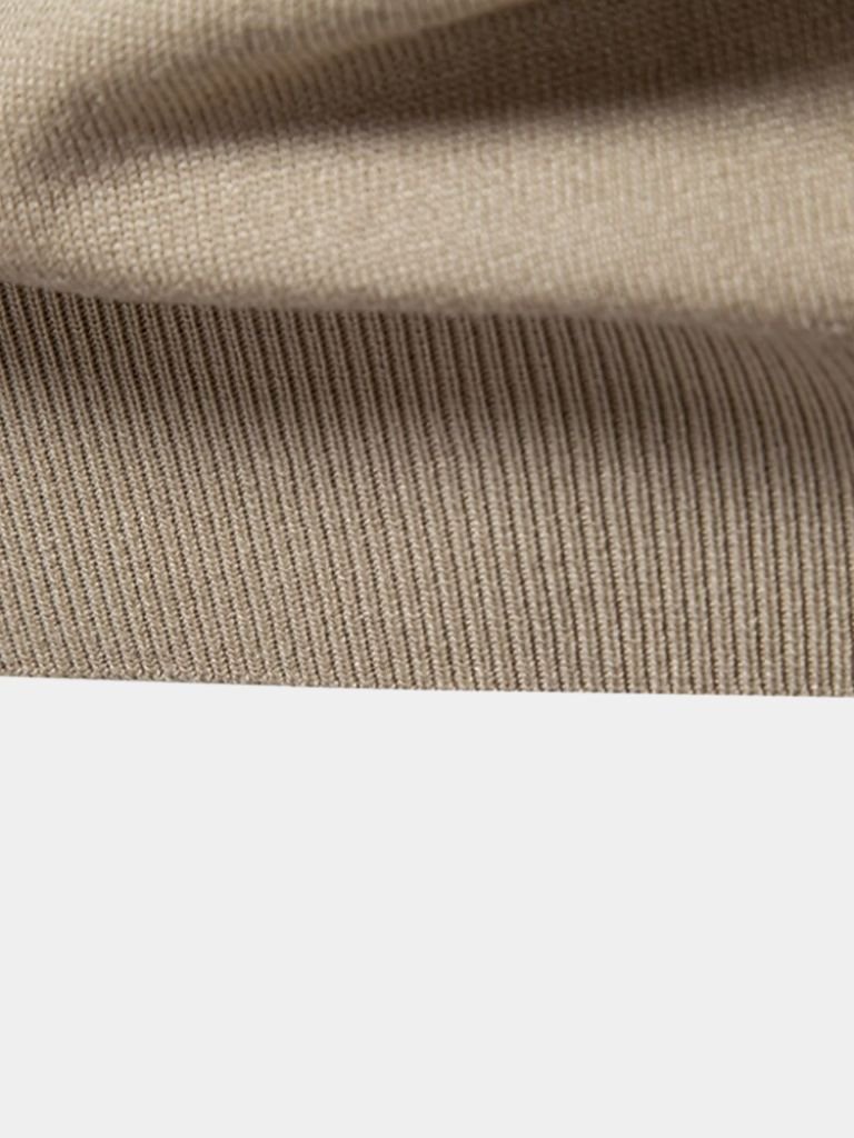 Kaspar | Schwarz-camelbraunes Colorblock-Poloshirt