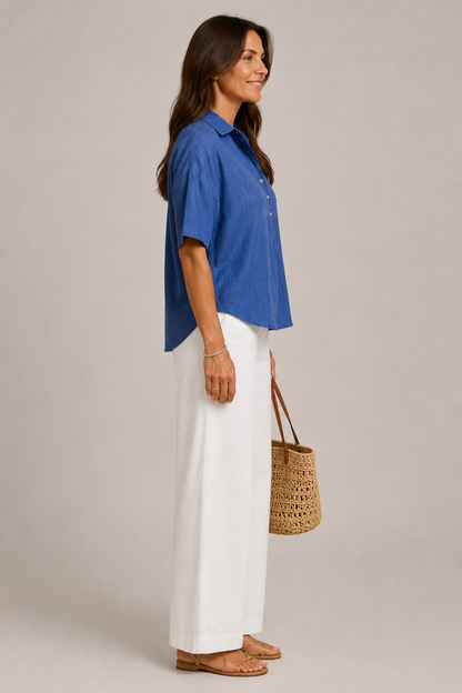 Christine | Bluse in Leinenoptik