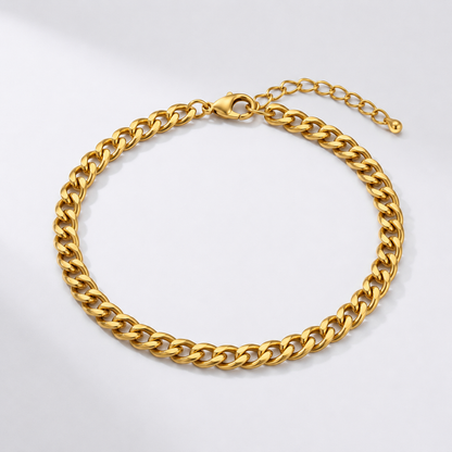 Carina Gold | Fußkettchen mit Panzerkette