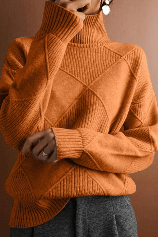 Ciara | Rollkragenpullover in Himbeerrot