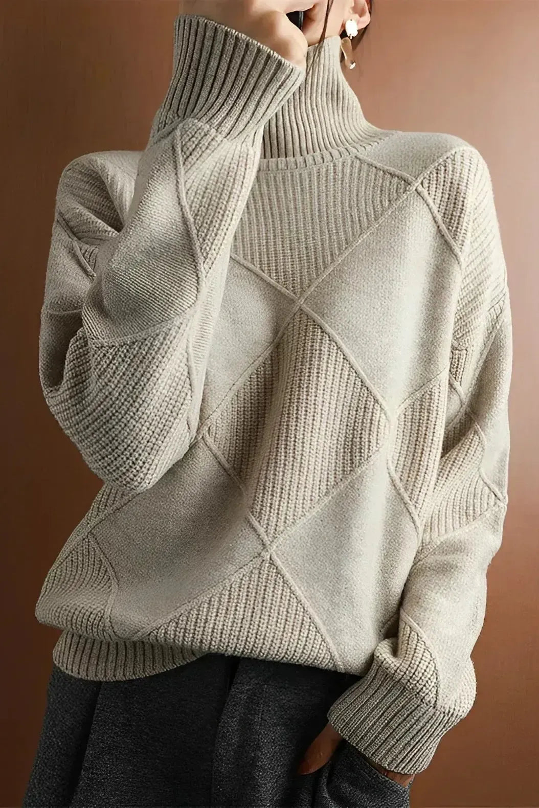 Ciara | Rollkragenpullover in Himbeerrot