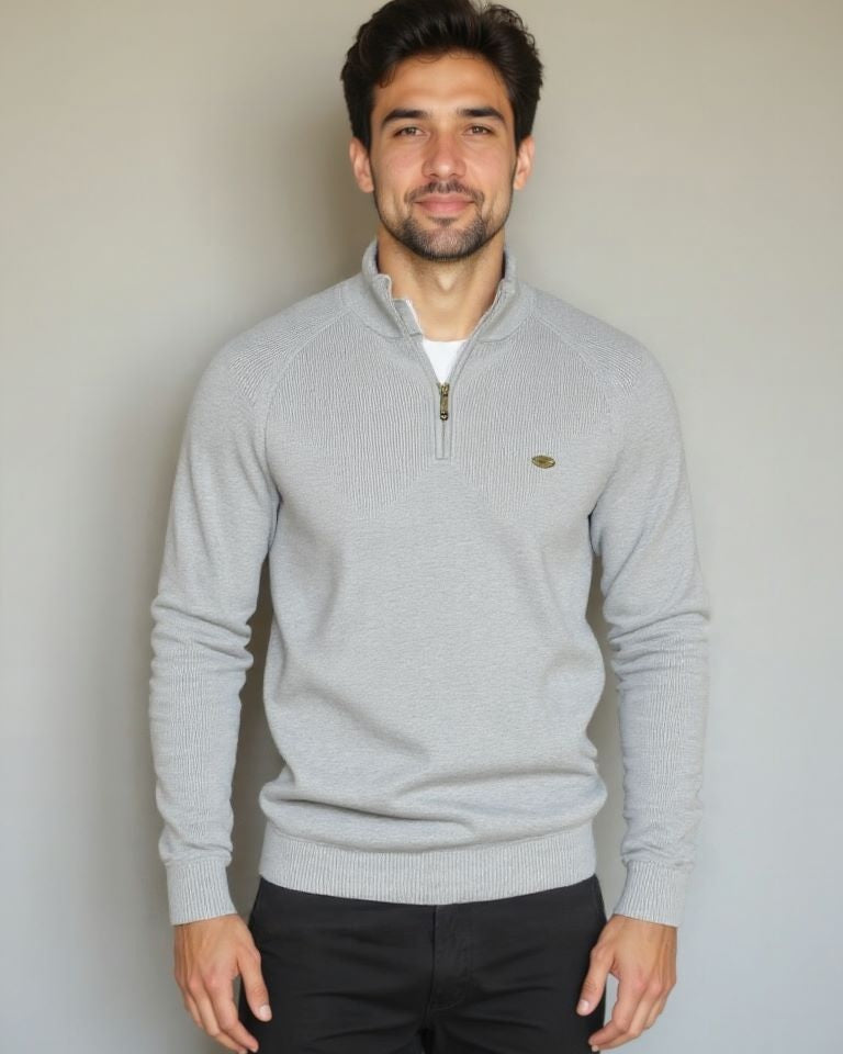 Claus | Hellgrauer Troyer-Pullover
