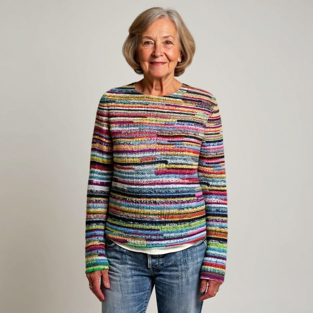 Claudia | Bunter Strickpullover mit Streifen
