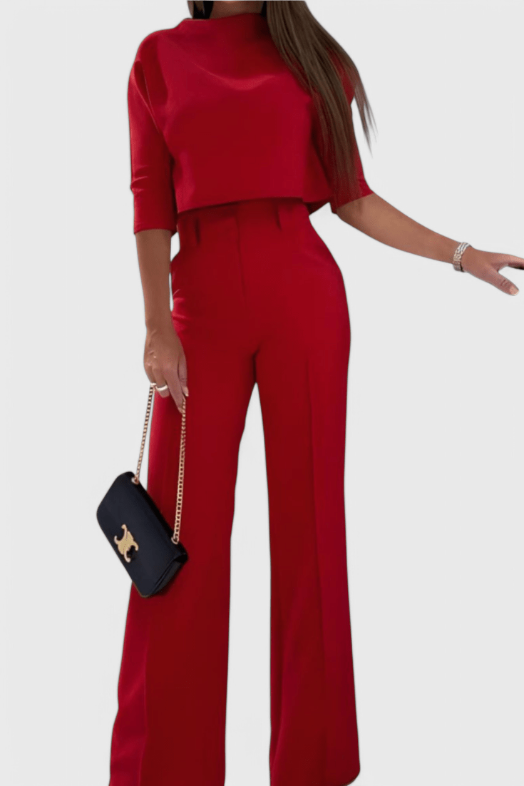 Cleo | Elegantes Oberteil & weite Hose Set