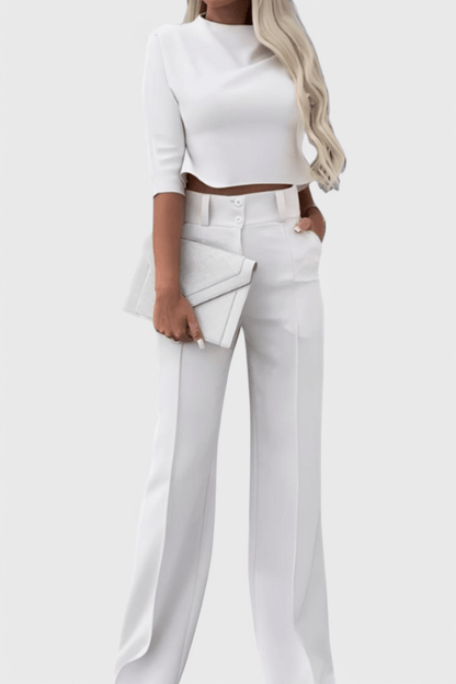 Cleo | Elegantes Oberteil & weite Hose Set