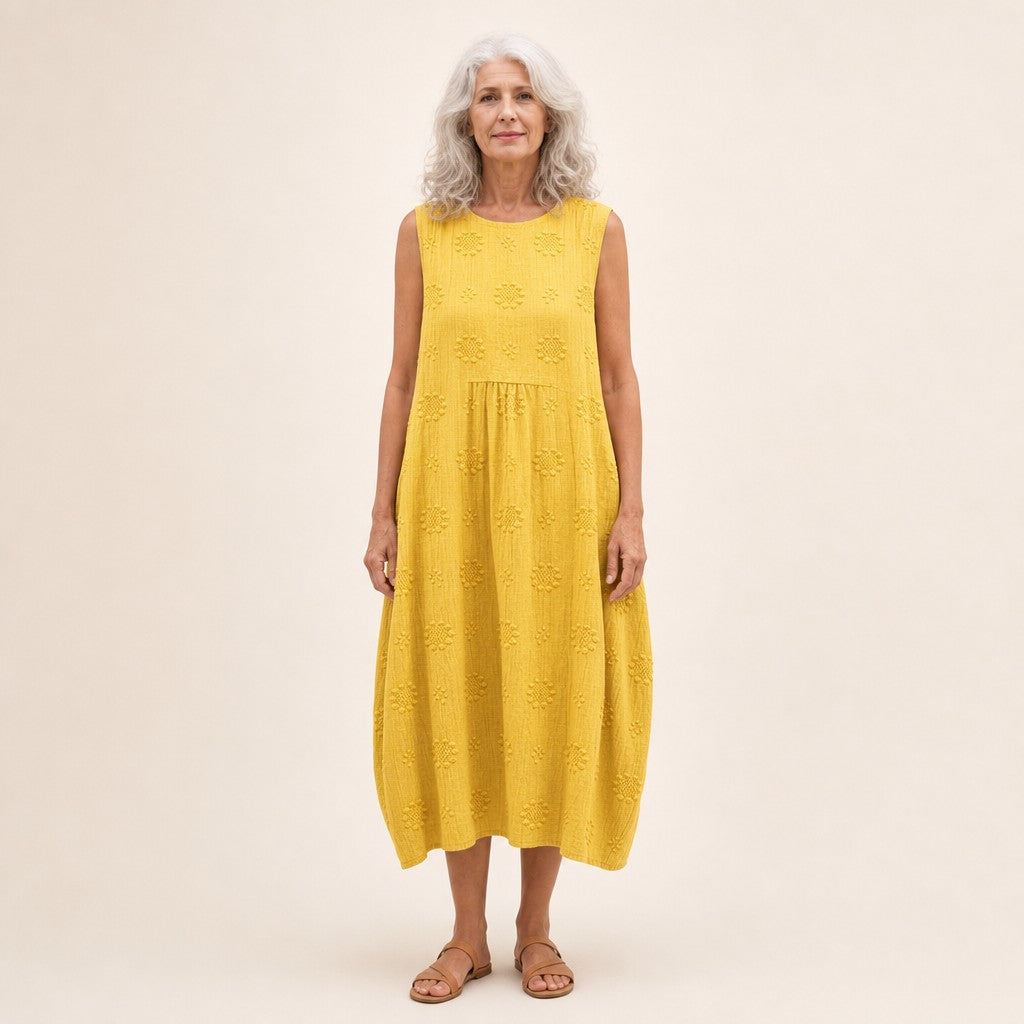 Brigitte | Ärmelloses Sommerkleid in Gelb