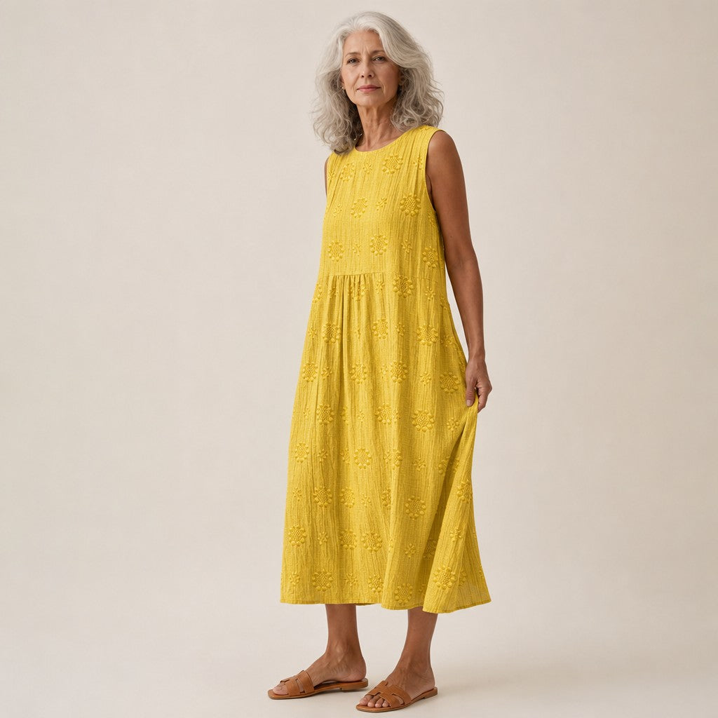 Brigitte | Ärmelloses Sommerkleid in Gelb