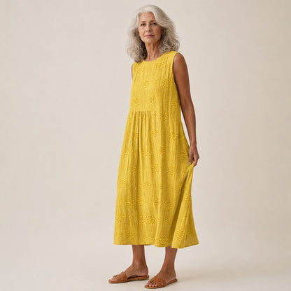 Brigitte | Ärmelloses Sommerkleid in Gelb