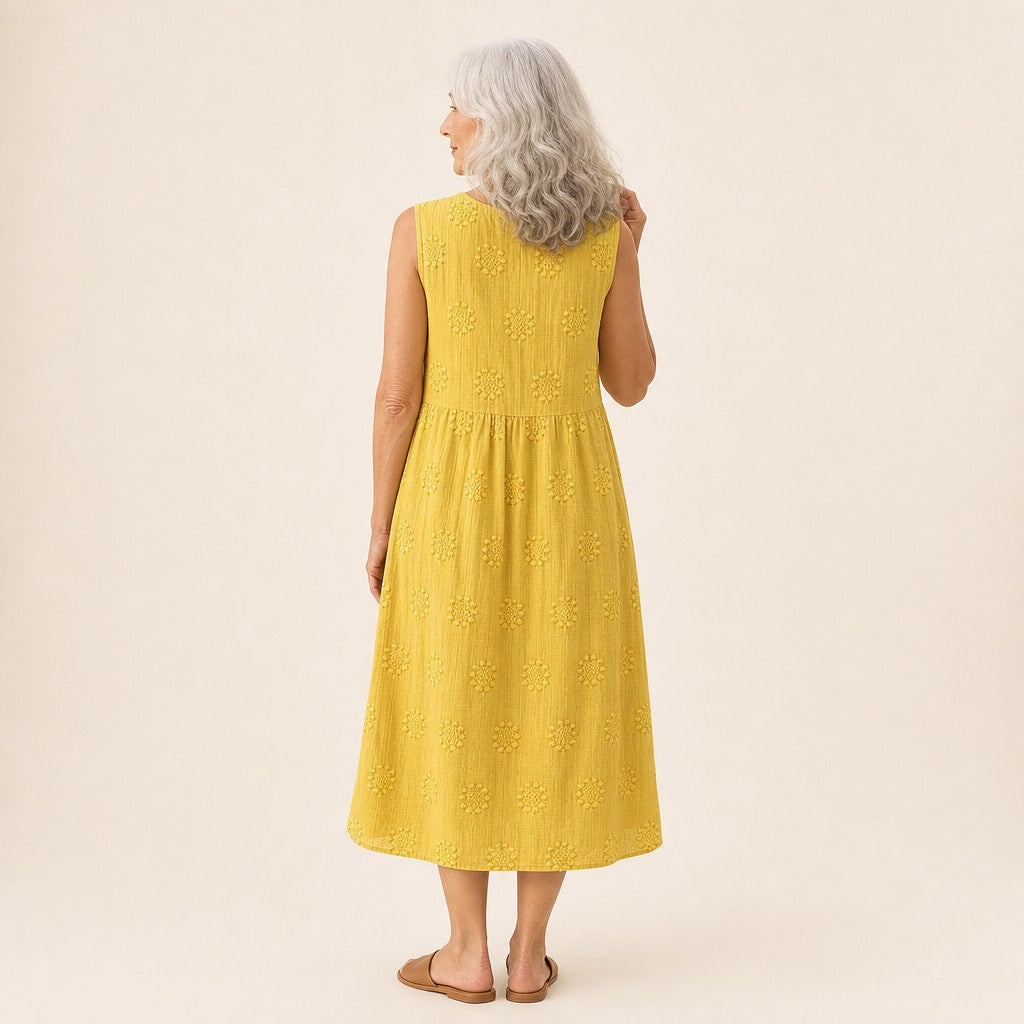 Brigitte | Ärmelloses Sommerkleid in Gelb