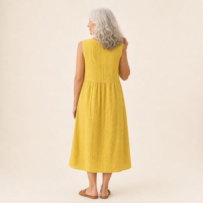 Brigitte | Ärmelloses Sommerkleid in Gelb