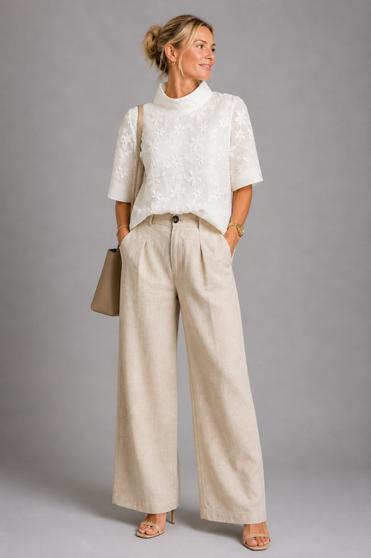 Wilhelmine | Top mit Stickerei