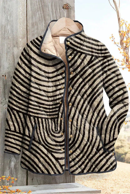 Dagmar | Gesteppte Jacke mit Zebra-Streifen