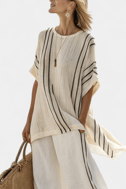Daisy | Gestreiftes Oversize-Oberteil & Palazzo-Hose Set