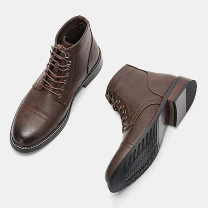 Eberhard | Braune Schnürstiefel mit Zehenkappe