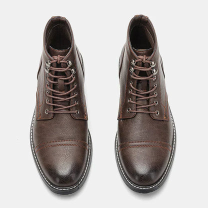 Eberhard | Braune Schnürstiefel mit Zehenkappe