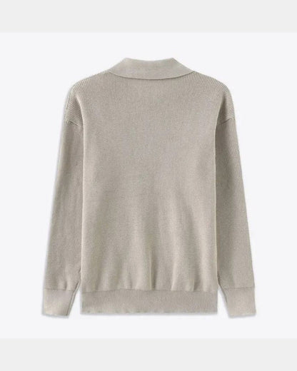 David | Cremefarbenes Strickpolo mit Reißverschluss