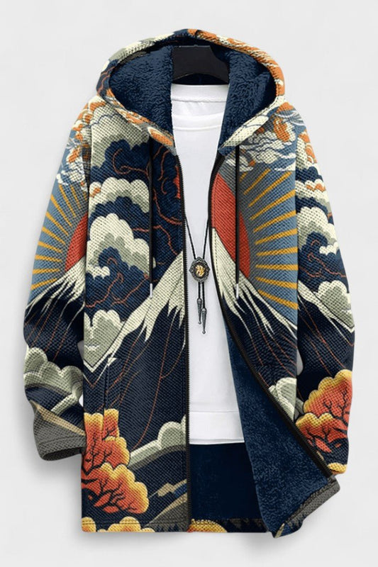 Delia | Kapuzenjacke mit japanisch inspiriertem Muster