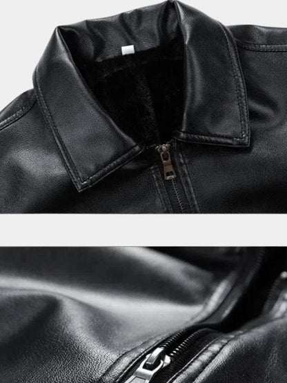 Dirk | Schwarze Jacke in Lederoptik