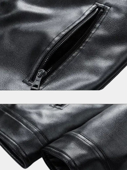 Dirk | Schwarze Jacke in Lederoptik