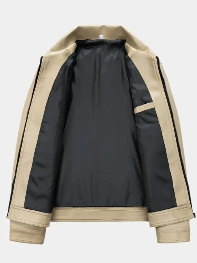 Dirk | Schwarze Jacke in Lederoptik