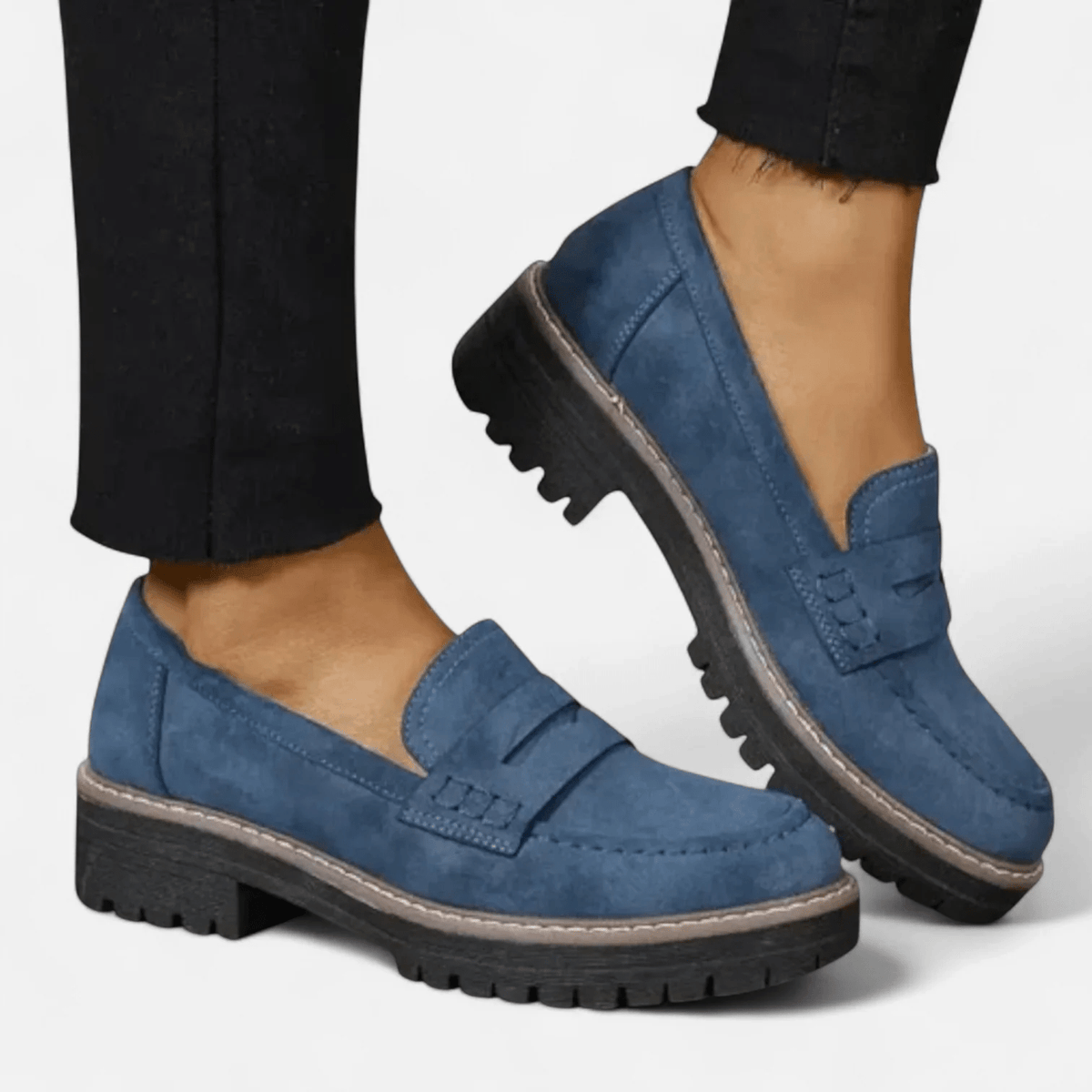 Diana | Schwarzer Loafer mit Profilsohle