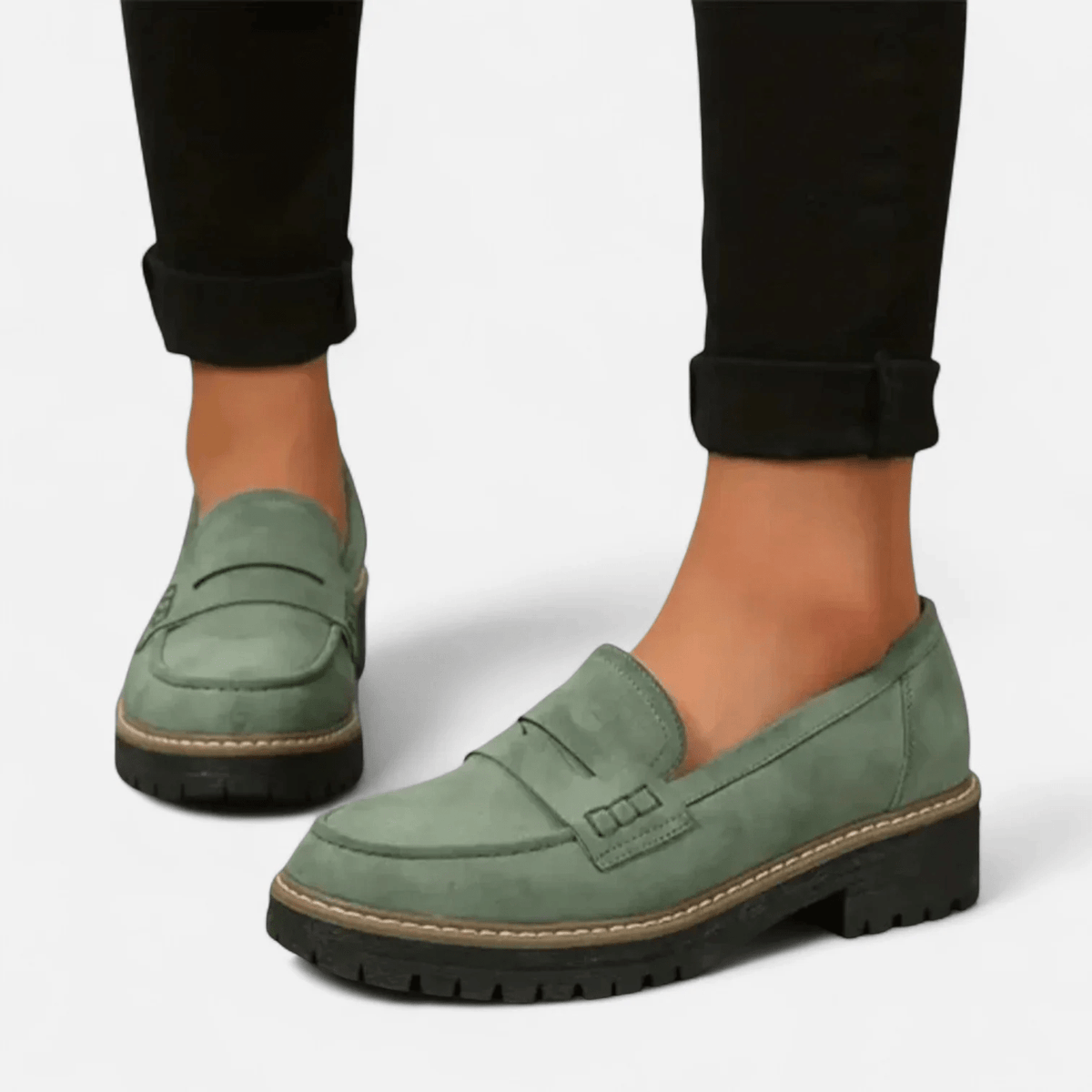 Diana | Schwarzer Loafer mit Profilsohle