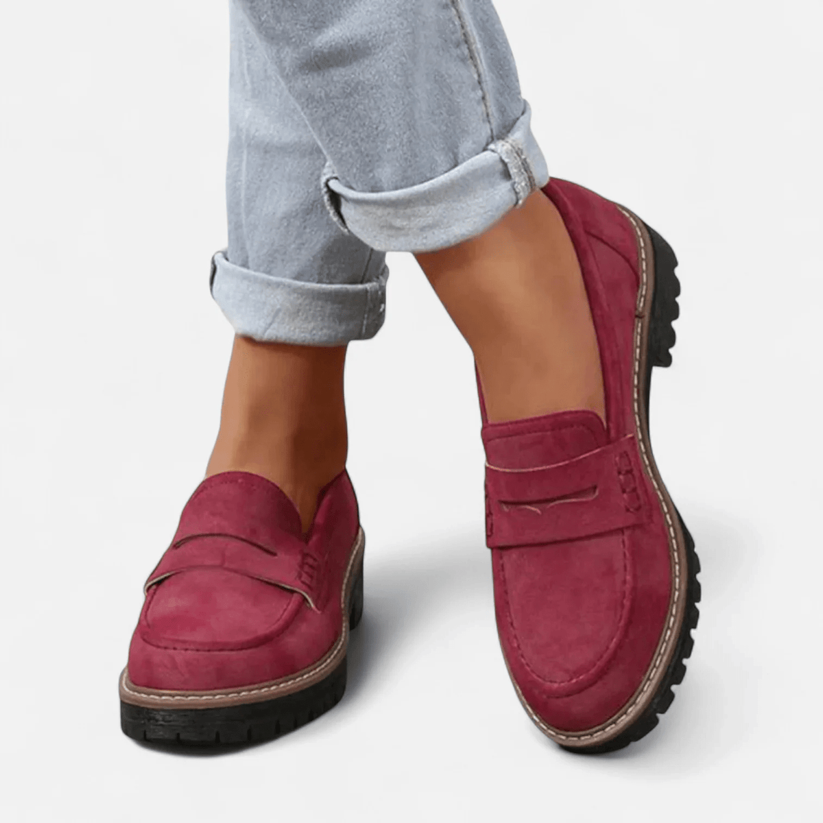 Diana | Schwarzer Loafer mit Profilsohle