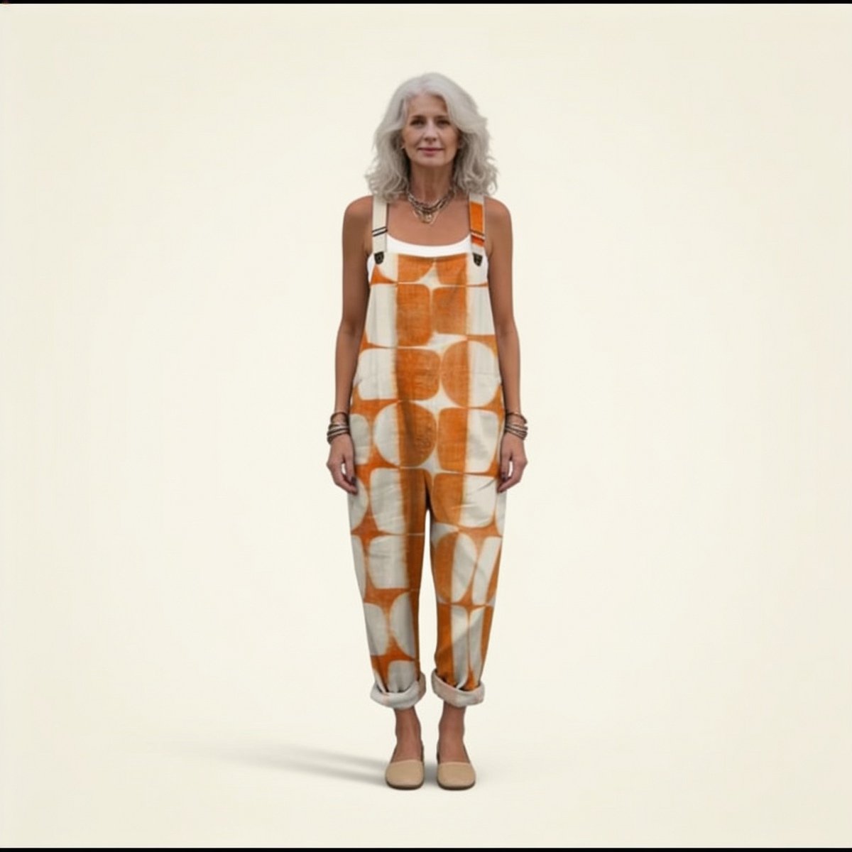 Henrike | Latzhose mit Retro-Kreismuster