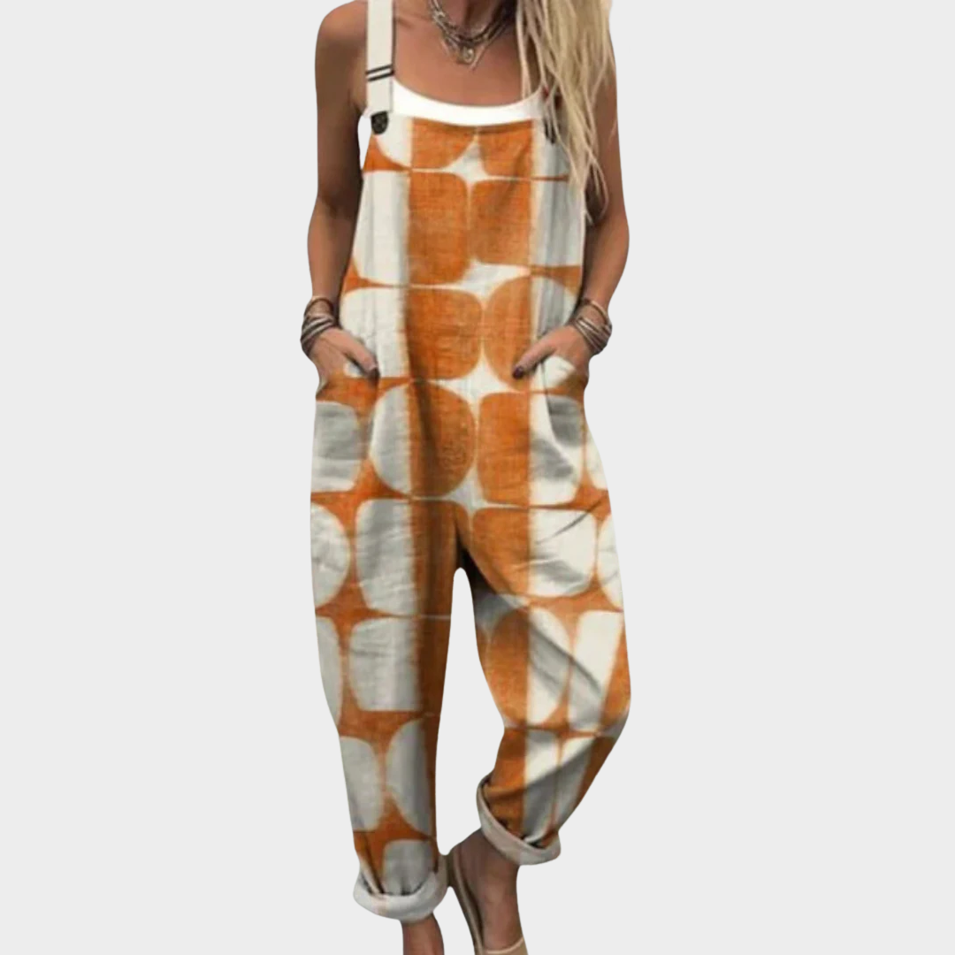 Henrike | Latzhose mit Retro-Kreismuster
