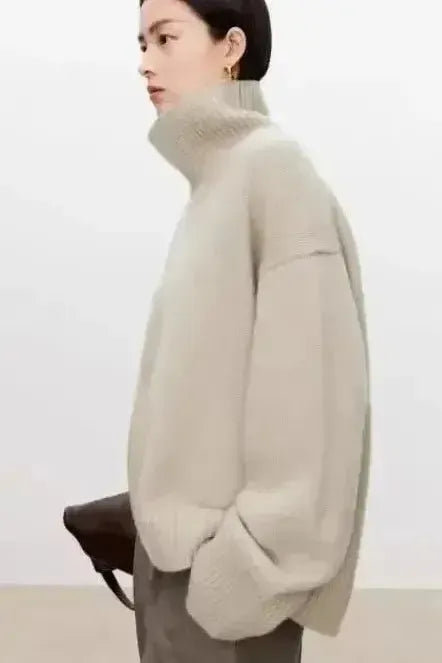Eden | Grauer Oversize-Rollkragenpullover