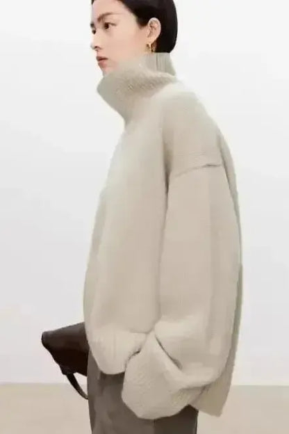 Eden | Grauer Oversize-Rollkragenpullover