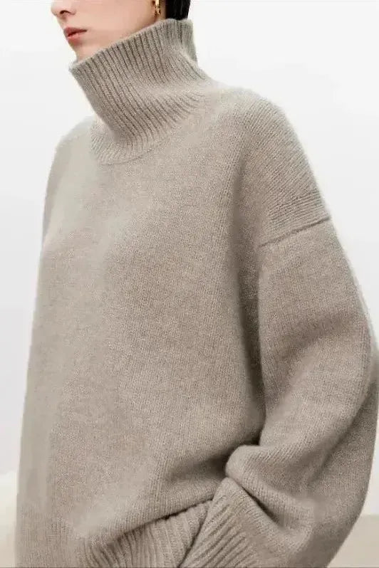 Eden | Grauer Oversize-Rollkragenpullover