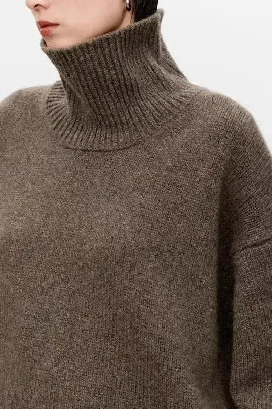 Eden | Grauer Oversize-Rollkragenpullover