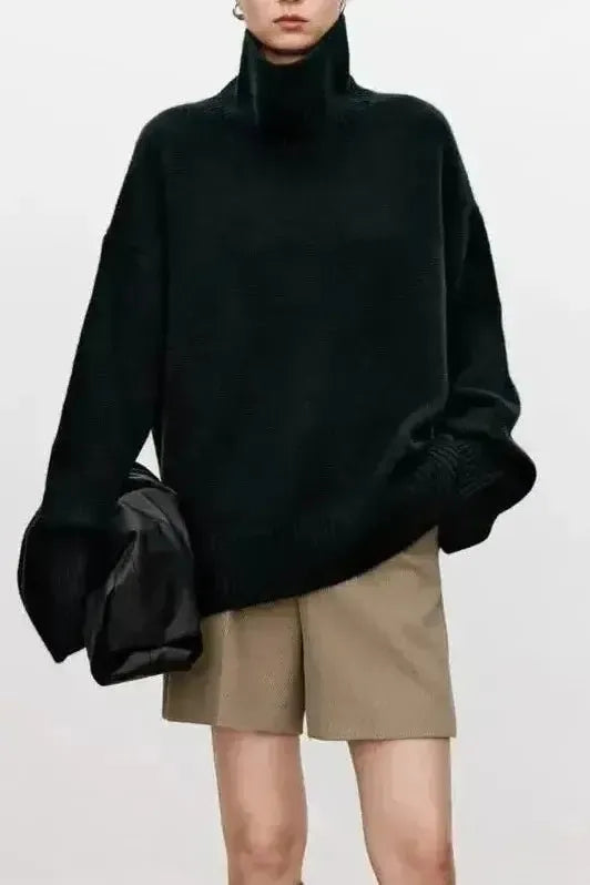 Eden | Grauer Oversize-Rollkragenpullover
