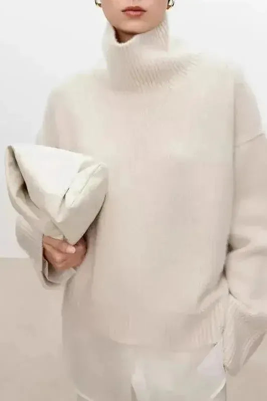 Eden | Grauer Oversize-Rollkragenpullover