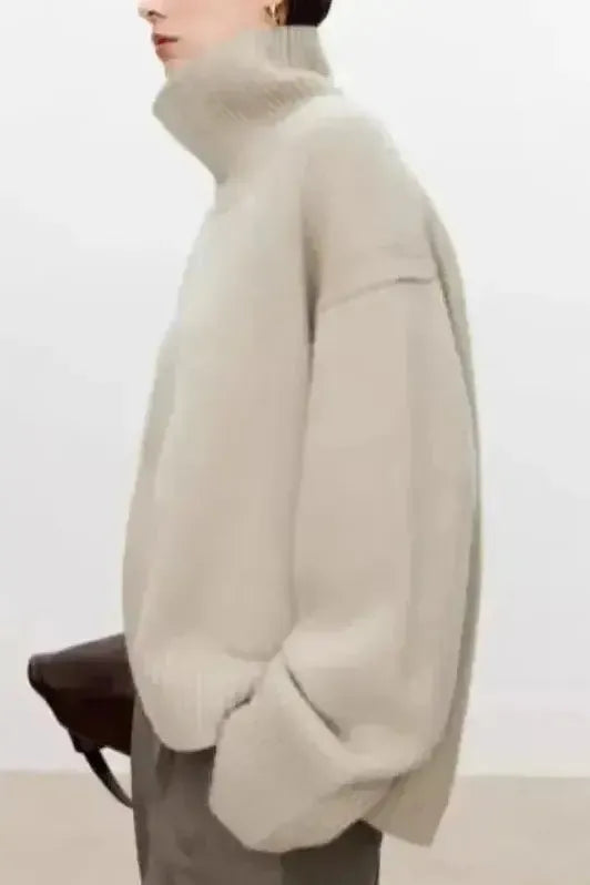 Eden | Grauer Oversize-Rollkragenpullover