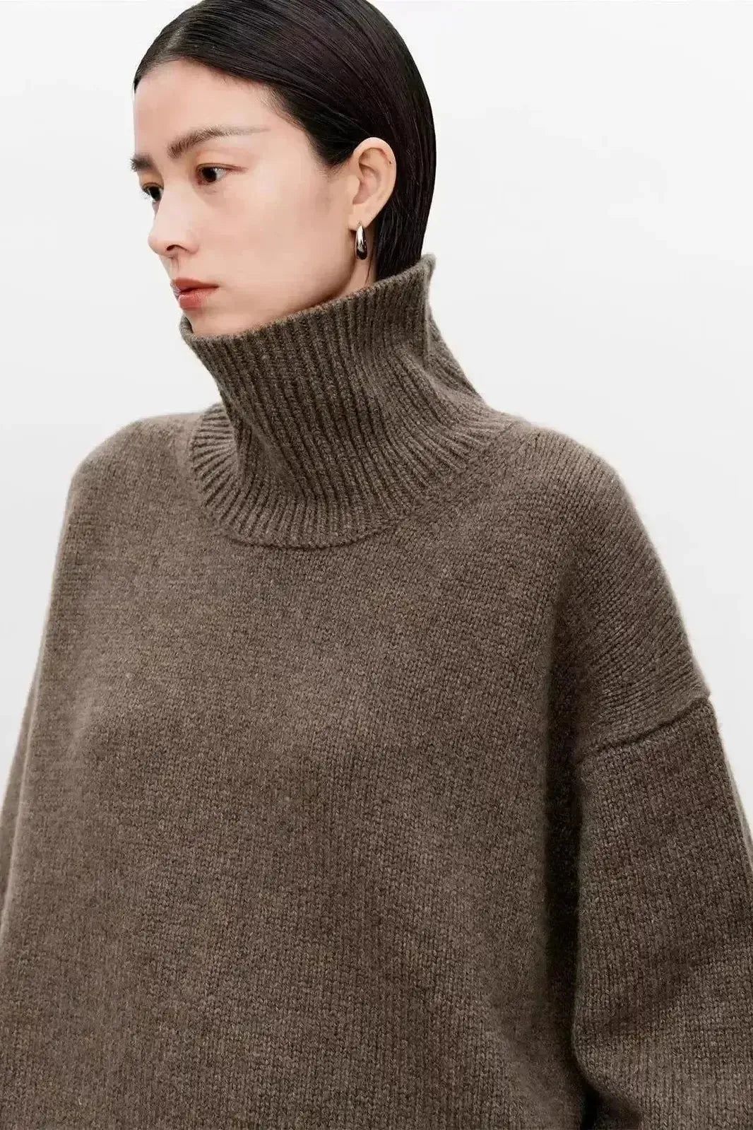 Eden | Grauer Oversize-Rollkragenpullover