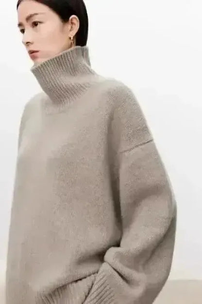 Eden | Grauer Oversize-Rollkragenpullover