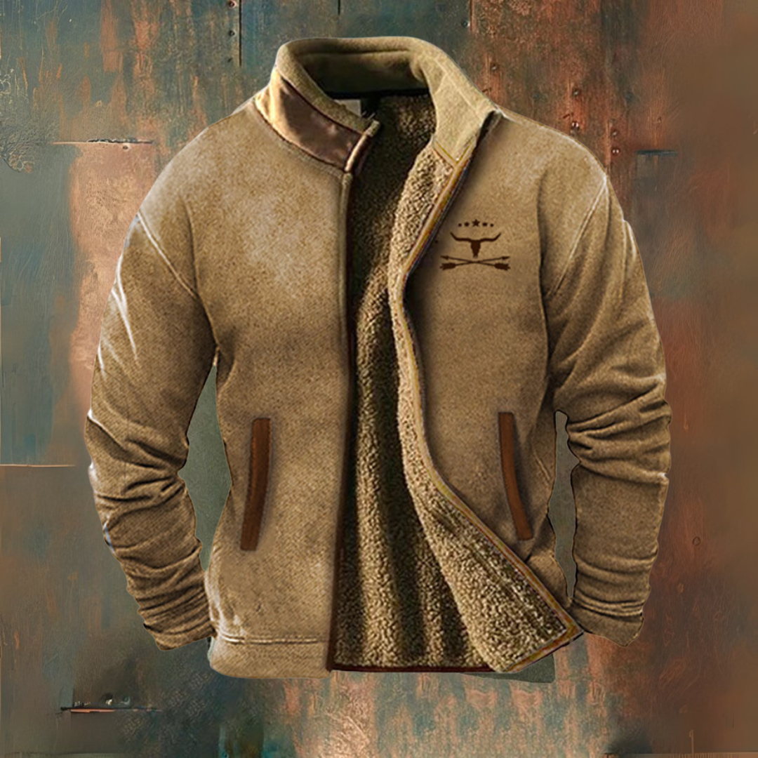 Erik | Camelbraune Fleecejacke mit Reißverschluss
